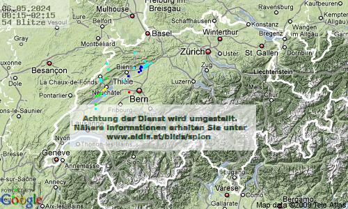 Lightning Switzerland 00:15 UTC Mon 06 May