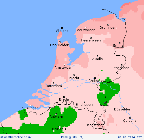 Peak gusts Forecast maps