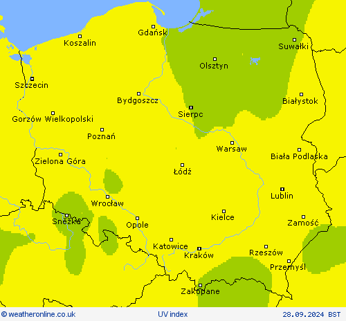 UV index Forecast maps