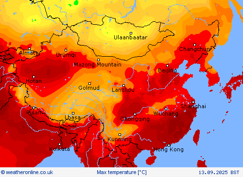 Max temperature Forecast maps