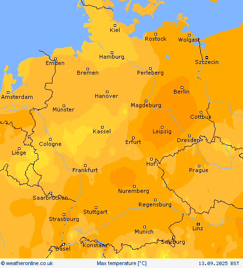 Max temperature Forecast maps