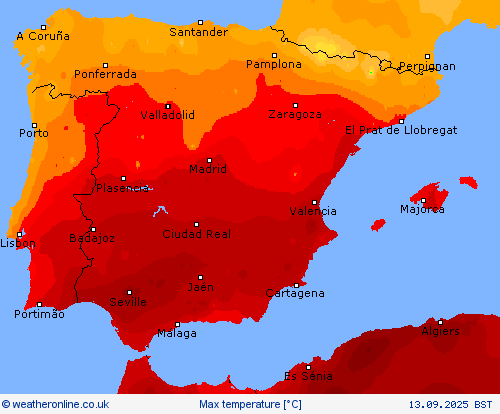 Max temperature Forecast maps