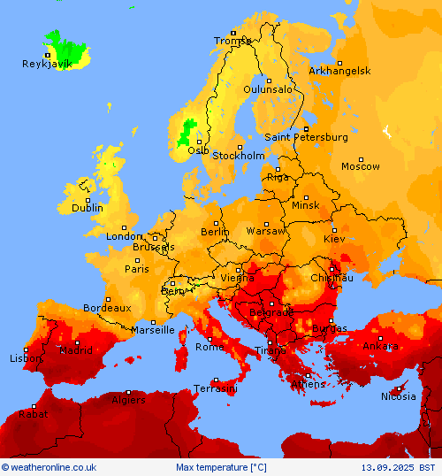 Max temperature Forecast maps