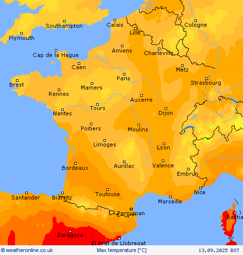 Max temperature Forecast maps