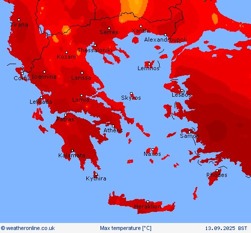 Max temperature Forecast maps