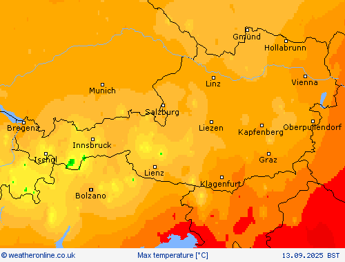 Max temperature Forecast maps