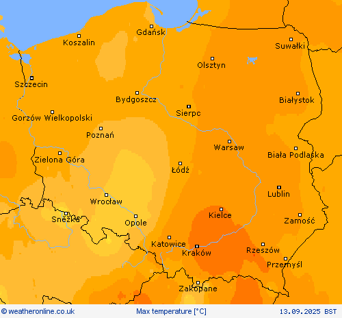 Max temperature Forecast maps
