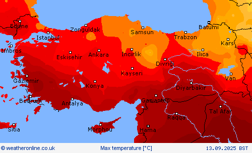 Max temperature Forecast maps