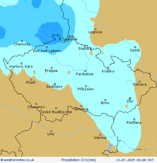 Precipitation (3 h) Forecast maps