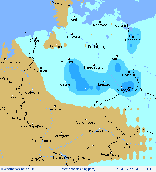Precipitation (3 h) Forecast maps