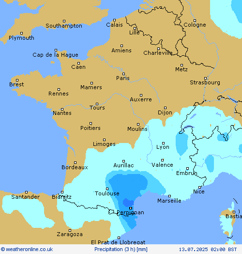 Precipitation (3 h) Forecast maps