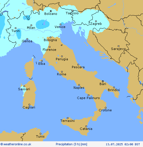 Precipitation (3 h) Forecast maps