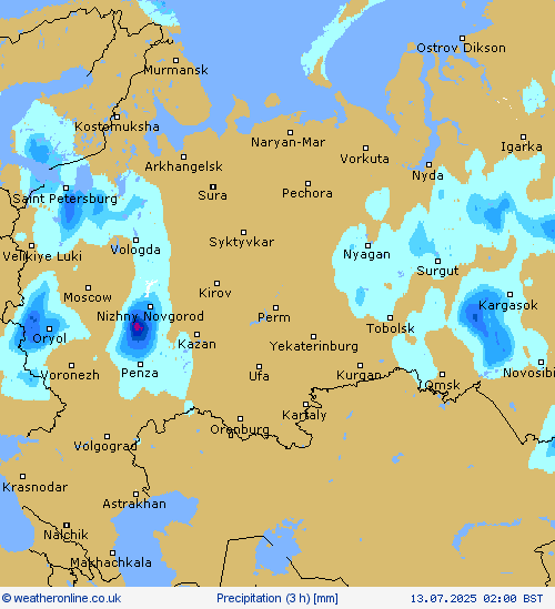 Precipitation (3 h) Forecast maps