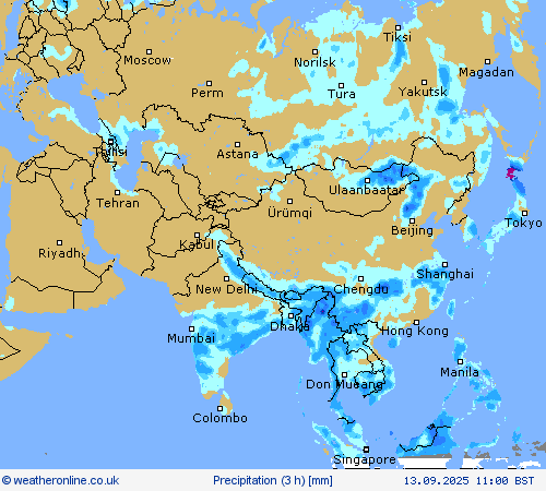 Precipitation (3 h) Forecast maps