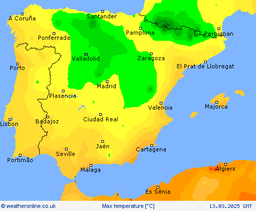 Max temperature Forecast maps