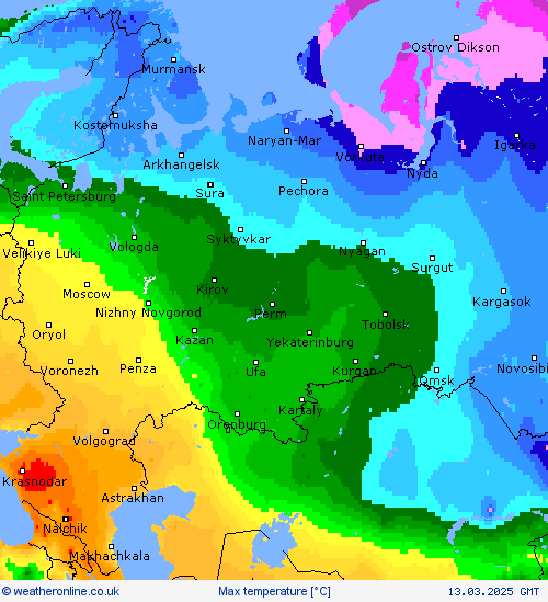 Max temperature Forecast maps