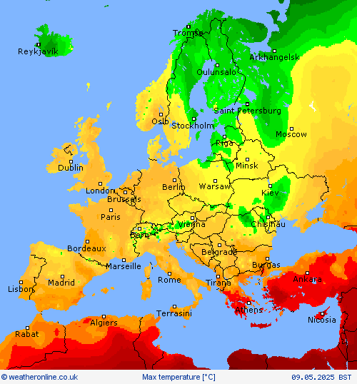 Max temperature Forecast maps