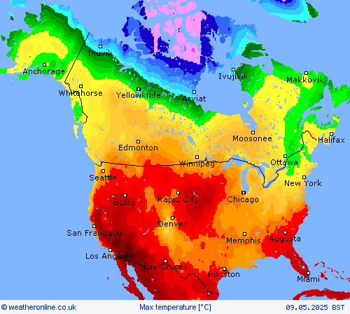 Max temperature Forecast maps