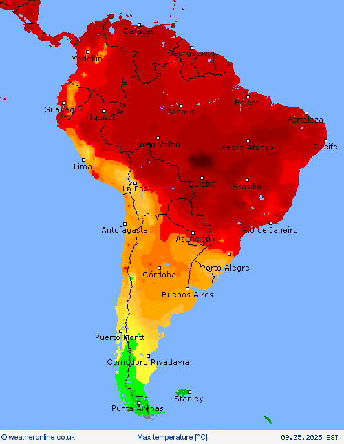 Max temperature Forecast maps
