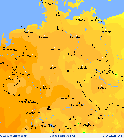 Max temperature Forecast maps