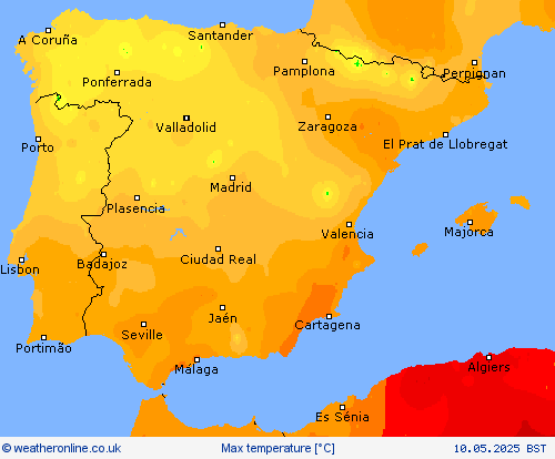 Max temperature Forecast maps