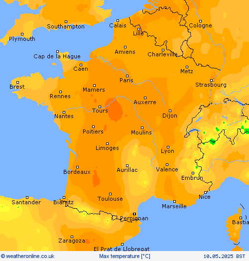 Max temperature Forecast maps