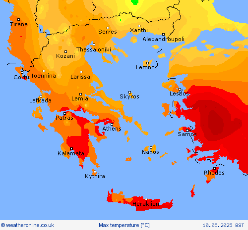 Max temperature Forecast maps