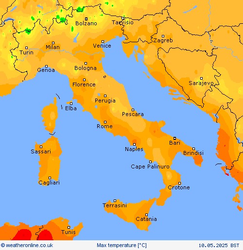 Max temperature Forecast maps