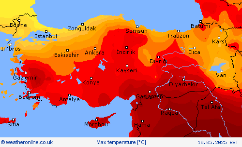Max temperature Forecast maps