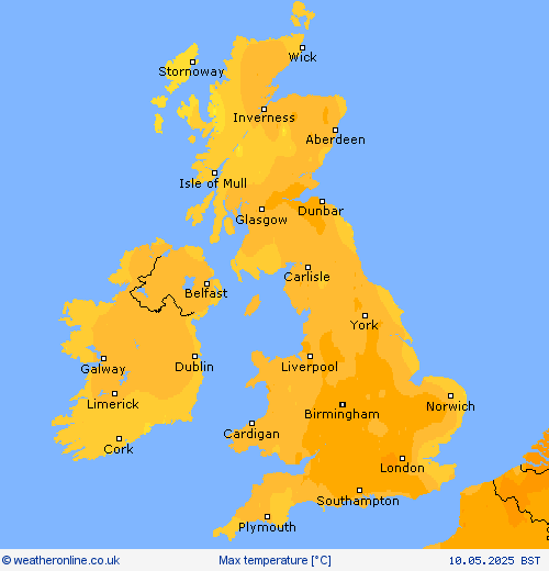 Max temperature Forecast maps