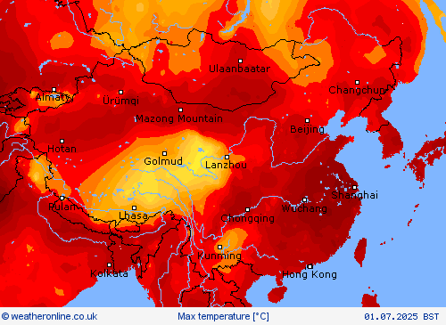 Max temperature Forecast maps