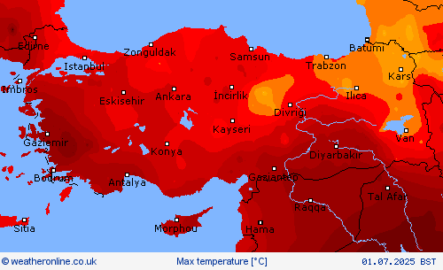 Max temperature Forecast maps