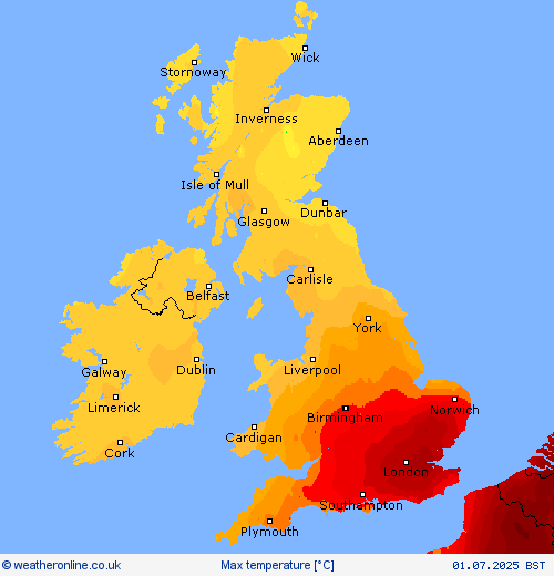 Max temperature Forecast maps