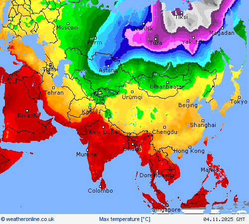 Max temperature Forecast maps