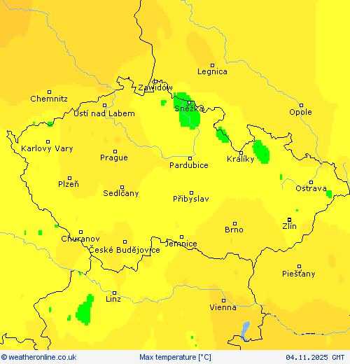 Max temperature Forecast maps
