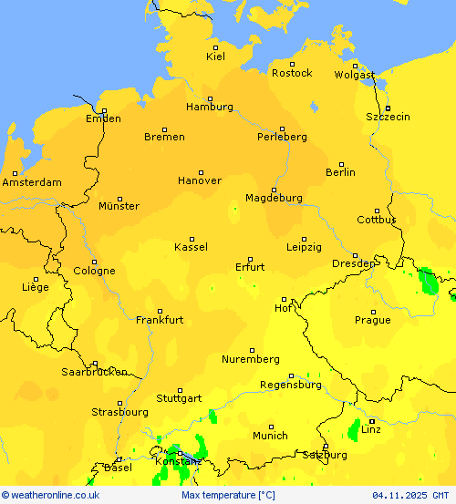 Max temperature Forecast maps