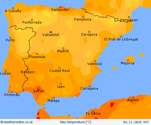 Max temperature Forecast maps