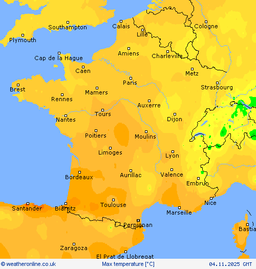 Max temperature Forecast maps