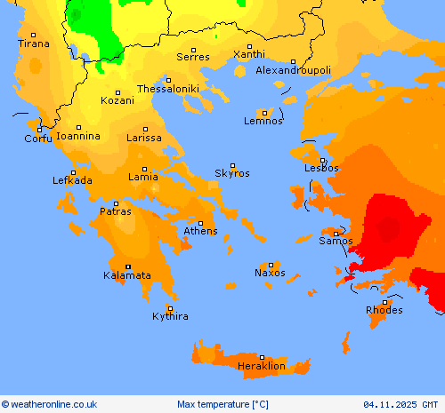 Max temperature Forecast maps
