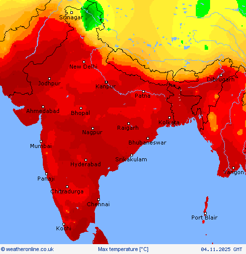 Max temperature Forecast maps