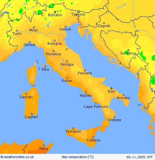 Max temperature Forecast maps