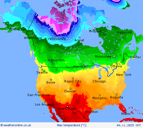 Max temperature Forecast maps