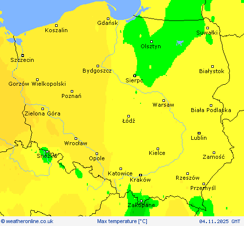 Max temperature Forecast maps