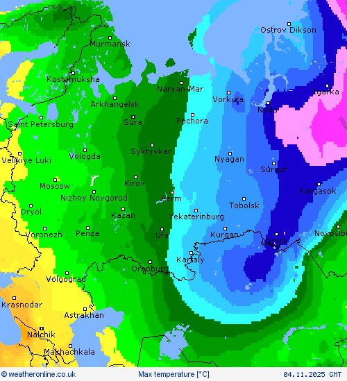 Max temperature Forecast maps