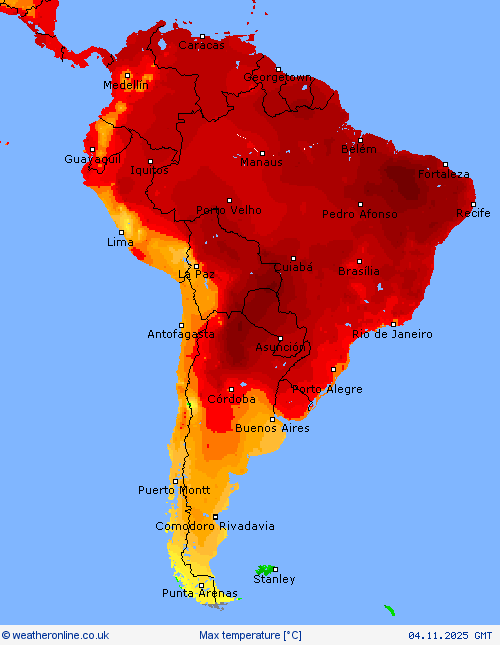 Max temperature Forecast maps