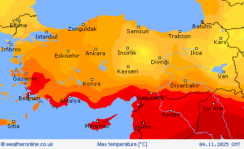 Max temperature Forecast maps