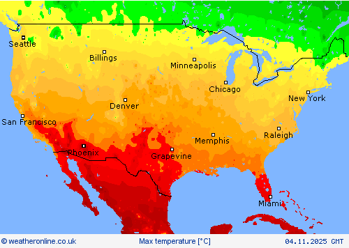 Max temperature Forecast maps