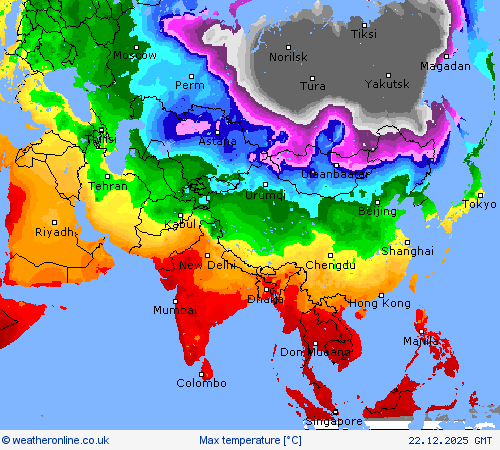 Max temperature Forecast maps