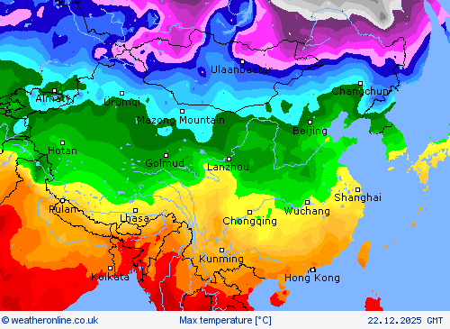 Max temperature Forecast maps