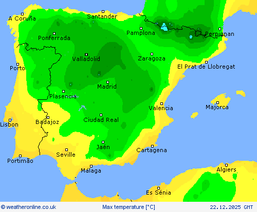 Max temperature Forecast maps